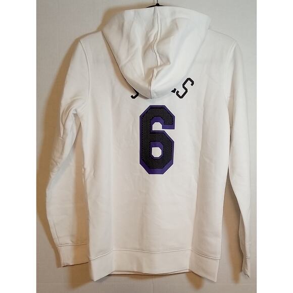 Los Angeles Lakers Lebron Jame #6 Nike White Hoodie Youth L (14-16) - Picture 3 of 6